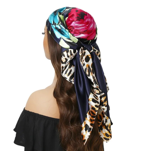 Pañuelo Cuadrado de Seda de 90cm con Cadena de Colores para Mujer, Pañuelos de Moda con Estampado de Leopardo, Pañuelo para la Cabeza, Chal - Product Image 2