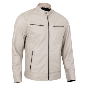 Veste de motard unisexe en cuir véritable souple de qualité supérieure, lavée, avec fermeture éclair sur le devant, coupe confortable, caractéristiques de sécurité, idéale pour les voyages - Product Image 3