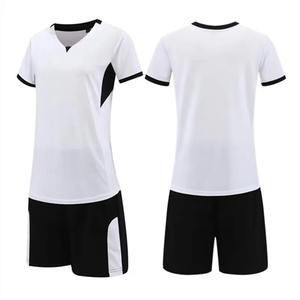 Conjunto Deportivo para Mujer, Blanco y Negro, Cuello en V, Manga Corta, Transpirable, Cintura Elástica, Poliéster/Algodón, Ajuste Atlético - Product Image 1