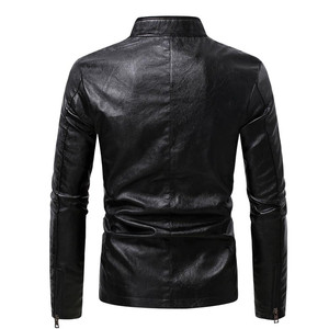 <b>Men's</b> <b>Leather</b> <b>Jacket</b> Full Sleeve Classic Style All Seasons Windproof Waterproof Flame-Retardant Black <b>Red</b> Brown Yellow - Product Image 4