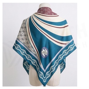 NORTH APPROACH Women's Square Silk Scarf Geometric Print Elegant Multi-Functional Fashion Accessory All Seasons - Product Image 2