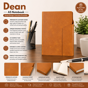 Carnet A5 Premium à couverture rigide en cuir PU, bicolore, agenda professionnel, journal de bureau, bloc-notes, cadeau promotionnel personnalisé - Product Image 4
