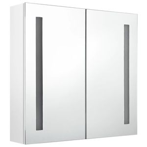 Armoire de salle de bain en MDF blanc brillant avec finition mélamine et miroir en verre, miroirs de salle de bain élégants - Product Image 3