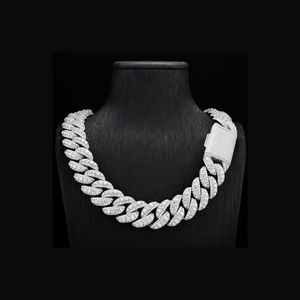 18mm Raised Pointer Cuban Link <b>Chain</b> <b>Iced</b> <b>Out</b> VVS Moissanite 925 Silver Plated Luxury Hip Hop Men's Necklace Gift for Party - Product Image 1