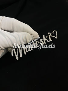 Luxury Hip Hop 925 Solid <b>Silver</b> iced Custom <b>Initial</b> Name <b>Necklace</b> Heart VVS Moissanite Diamond Big Bling Pendant Chic Charm Gift - Product Image 3