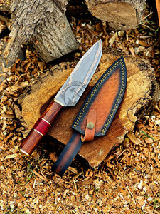 Nouvelle édition, vente en gros, couteau de chef japonais en acier damas de cuivre de luxe, fabriqué à la main, avec manche en bois, lame de 7 pouces - Product Image 5