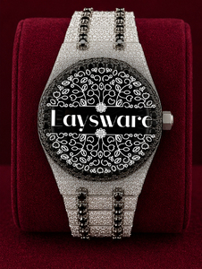 Reloj de Pulsera de Lujo Premium con Esfera de Cristal Analógico y Diamantes Moissanite VVS Blancos Redondos, Correa de Acero Inoxidable con Detalles Brillantes - Product Image 4