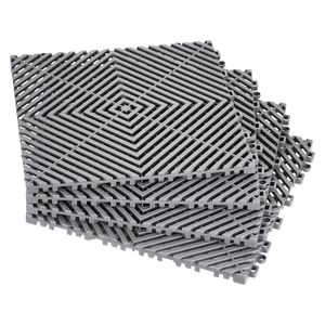 Tappetino Modulare Drenante 3,6x3,6m, 55 Pezzi, Antiscivolo, Grigio, in PP, Tappeti a Incastro, Pavimentazione in Plastica - Product Image 4