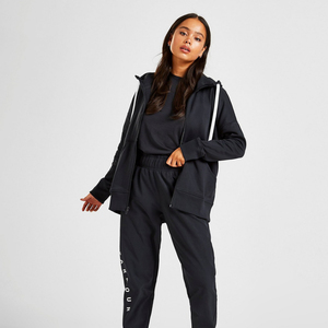 <b>Women's</b> <b>Black</b> Full Zip Hoodie Baggy Fit Knitted Cotton Hooded <b>Sweatshirt</b> with Front Pockets Custom <b>Women</b> Hoodies & <b>Sweatshirt</b> - Product Image 1
