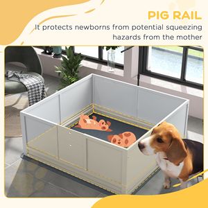 Jaula para Mascotas, Caja de Parto para Cachorros con Almohadilla Absorbente, Puerta Ajustable, 49" X 48", para Perros Pequeños, Medianos y Grandes - Product Image 6