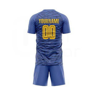 Camiseta de Fútbol Personalizada para Hombre, Azul a Rayas, Sublimada, Manga Corta, Absorbe la Humedad, Corte Atlético, Uniforme Deportivo - Product Image 5