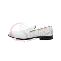 Mocassins rétro originaux pour hommes, chaussures plates à enfiler, en cuir fait main, couleur blanche.