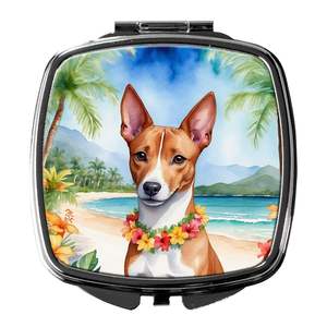 Basenji Luau Compact Travel Makeup <b>Mirror</b> Decorative <b>Handheld</b> Folding Pocket <b>Mirror</b> for Women and Girls Gift - Product Image 1