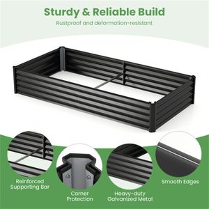 Fioriera 3-in-1 in Metallo Zincato Nero da 130 Galloni, Orto Rialzato con Copertura a Serra - Product Image 3