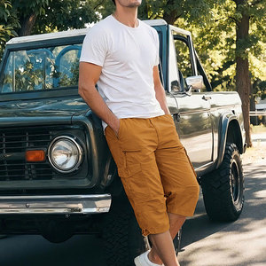 Modern Design Men's 100% Cotton Cargo Shorts Wholesale Cheap Price Multiple Pockets Everyday High Streetwear Breathable Quick - Product Image 3