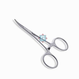 Pinza Hemostática Curva con Mordazas Serradas para Mosquitos, Instrumento Quirúrgico Manual de Acero Inoxidable para Cirugía General - Product Image 1