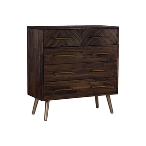 Commode sophistiquée en bois massif avec base métallique, credenza élégante pour les intérieurs urbains - Product Image 1