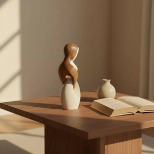 Fabuleuse sculpture en bois faite à la main en forme de cœur, décoration minimaliste pour table, cadeau d'anniversaire pour le salon - Product Image 3