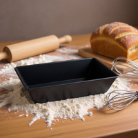 Molde para Pastel Rectangular de Metal Negro de 25 CM, Resistente, Apto para Horno, Sin Recubrimiento, Modelo Chino 10402