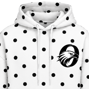 Sweat à capuche pour femme, blanc et noir, imprimé personnalisé, en polaire, décontracté, hiver, avec cordon de serrage, poche kangourou, streetwear - Product Image 3