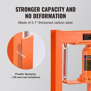 Pressa Idraulica a Telaio H da 6 Tonnellate per Garage/Officina, Piastre di Pressione in Acciaio Regolabili, Nuova Condizione, per Motori e Componenti Centrali - Product Image 6