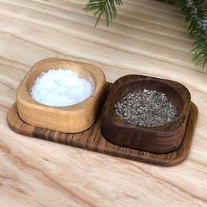 Ensemble de plats à sauce en bois assaisonnement alimentaire condiments en bois avec plateau ensembles de récipients à condiments naturels - Product Image 6