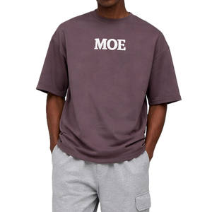 Camisetas de algodón de corte holgado con cuello redondo y manga corta para hombre, estilo urbano, lisas para marca privada al por mayor - Product Image 1