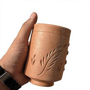 Verre à eau en argile céramique terracotta, artisanal, naturel, écologique, durable et écoresponsable - Product Image 1