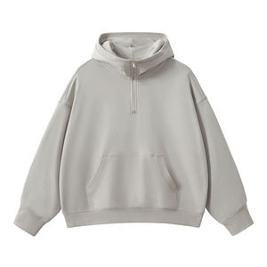 Sweat-shirt à capuche unisexe éco-responsable et respirant à fermeture éclair quart de tour pour homme, en coton durable à séchage rapide, coupe ample, idéal pour la gym - Product Image 2
