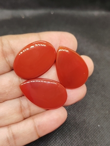 Grade Quality Natural Red Onyx Coffin Shape Gemstone Flat Back Calibrated Teardrop Shape Wholesale cabochon - Product Image 2