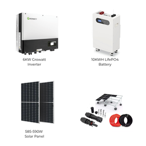 Système de stockage d'énergie solaire hybride complet <span class=keywords><strong>Growatt</strong></span> 6KW 230V, onduleur monophasé, batterie LifePO4, panneau mono - Product Image 3