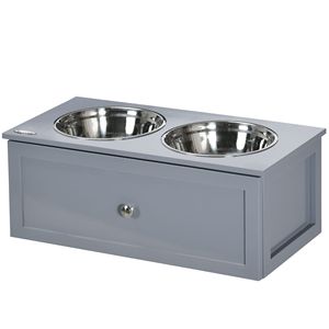 Ciotole Rialzate Grigie per Cani di Taglia Media, Piccioni e Conigli, 2 Ciotole in Acciaio Inossidabile Ecologiche, Pieghevoli e Compatte per Viaggi - Product Image 1
