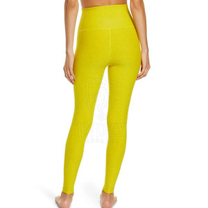 Leggings de yoga tricotés simples à taille élastique pour femmes, service OEM à faible MOQ, vêtements de fitness de haute qualité à prix abordable - Product Image 4
