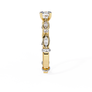 แหวนแต่งงานเพชรแล็บโกรว์วินเทจ 0.85 กะรัต สำหรับผู้หญิง ทองคำแท้ 14K/18K ชุบโรเดียม คุณภาพสูง ดีไซน์แบบครึ่งวงนิรันดร์ - Product Image 4