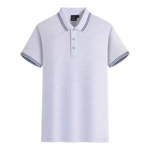 Vente en gros Chemise à manches courtes col en V pour hommes 100% coton Logo personnalisé de haute qualité Broderie imprimée Mode décontractée pour jeunes - Product Image 1
