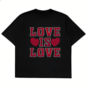 เสื้อสเวตเชิ้ตพิมพ์ลาย Love Is Love ประดับคริสตัล คอกลม ทรงปกติ ผ้าเทอร์รี่ สวมใส่สบาย เป็นมิตรกับสิ่งแวดล้อม เหมาะสำหรับทุกเพศทุกวัย ใส่ได้ในฤดูหนาว - Product Image 6