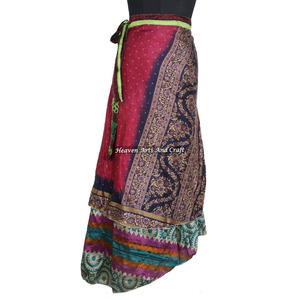 New 100 Ways Style Indian Vintage Magic <b>Wrap</b> Silk Sari Skirt Sari Silk Ethnic <b>Wrap</b> Skirts Halter <b>Sarong</b> Bohemian Magic <b>Wrap</b> - Product Image 3