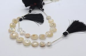 Perles fantaisie en quartz solaire naturel, facettées des deux côtés, forme de pièce de monnaie, 12-14 mm, perles de pierres précieuses en quartz solaire pour la création de bijoux - Product Image 4