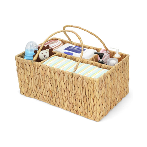 Wholesale Water Hyacinth Baby <b>Diaper</b> Caddy Organizer with Handles Storage <b>Bin</b> for Nursery & Travel from Vietnam - Product Image 3