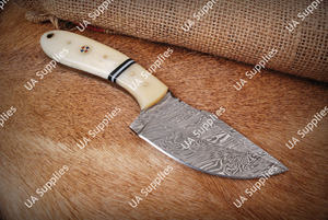 Cuchillo EDC de Supervivencia para Camping al Aire Libre con Hoja Fija de Acero de Damasco Personalizable al por Mayor, Mango de Resina, Madera Pakka y Latón, DIY OEM - Product Image 2