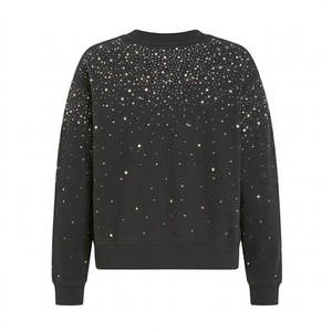 เสื้อสเวตเชิ้ตคอกลมสีดำแบบยูนิเซ็กซ์ ปรับแต่งได้ พร้อมลายจุดกลิตเตอร์ ทรงปกติ สวมใส่สบาย เหมาะสำหรับฤดูหนาว ผลิตจากผ้าฝ้ายถัก - Product Image 3