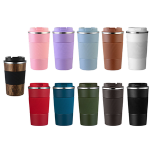 Taza de Café de Silicona Antideslizante de 12oz/16oz, Termo de Acero Inoxidable 304 de Doble Capa, Taza de Café Portátil con Tapa - Product Image 2