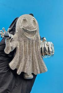 Colgante de Plata de Ley con Diseño de Fantasma de Dibujos Animados, Estilo Hip Hop, con Moissanita y Diamante de Corte Redondo, Joyería Fina para Fiesta de Halloween, Colgantes y Amuletos - Product Image 3