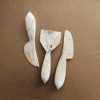 Set Peralatan Salad Manual Ramah Lingkungan dari Resin Kuning dengan Pisau, Spatula, Sendok - Aman untuk Mesin Cuci Piring