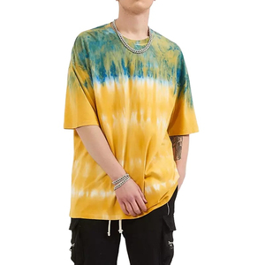 Camiseta Tie Dye Personalizada para Hombre, Logotipo Personalizado, Impresión Sublimada, Directo de Fábrica OEM, Ropa Casual de Verano, Transpirable - Product Image 5