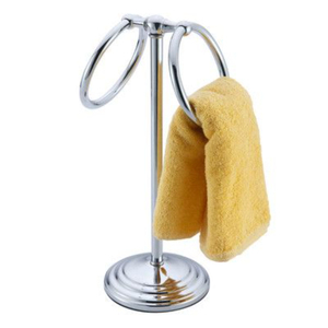 Porte-serviettes en métal doré antique avec poteau cylindrique et base ronde pour la maison, les hôtels, les salles de bain, supports et étagères de rangement - Product Image 6