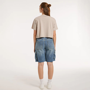 Camiseta Corta de Manga Corta con Cuello Redondo 100% Algodón para Mujer, Hombros Caídos, Secado Rápido, Transpirable, Verano, Calidad de Lujo, Ropa Urbana - Product Image 2