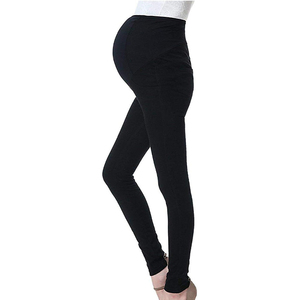 Custom New Arrival Seamless Solid Mid Yoga <b>Leggings</b> Soft Elastic Waist Polyester Spandex for Pregnant Women - Product Image 1