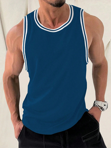 Nouveau débardeur de sport personnalisé pour homme, col en U, séchage rapide, côtelé, sans manches, pour musculation - Product Image 3