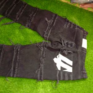 Pantalones Vaqueros para Hombre, Estilo Hip-Hop, Ajustados, Elásticos, con Rasgaduras en las Rodillas, Color Sólido Negro y Azul, para Otoño y Verano, Tallas S-4XL - Product Image 6